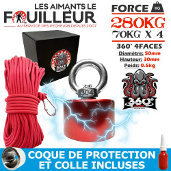aimant 360° 280kg avec corde