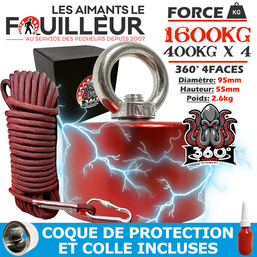 aimant 360 1600kg avec corde