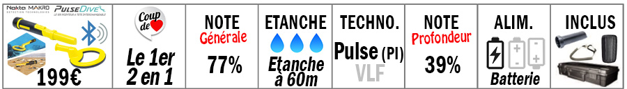 Pinpointer de plongée, Pulse Dive Pointer de Nokta Makro